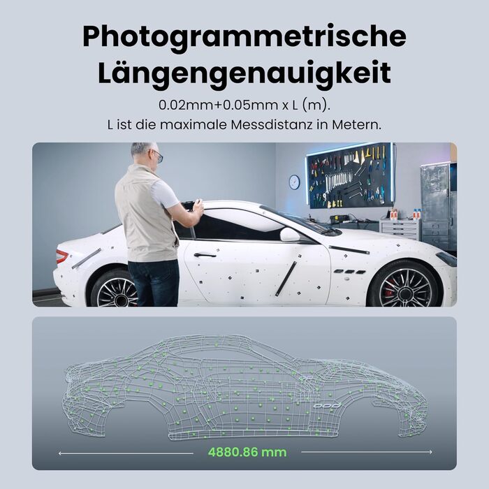 Сканер Revopoint MIRACO Plus для 3D-друку, портативний сканер з фотограмметрією, до 20 кадрів в секунду, точність до 0,02 мм, повн