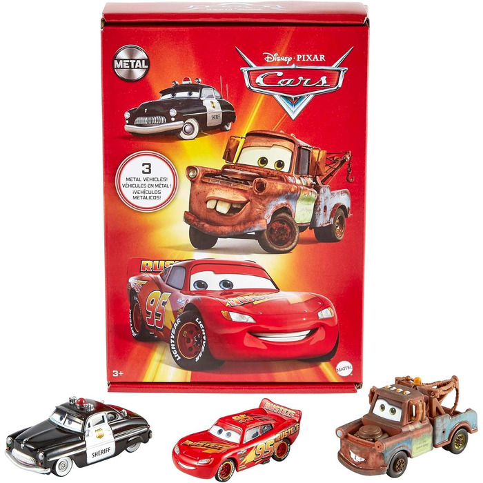 Радіаторні пружини Disney Pixar Cars 3 пакети, популярні литі під тиском транспортні засоби, іграшка від 3 років HBW14 Блискавка М
