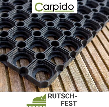 Чорний гумовий килимок для дверей - нековзний килимок для дверей 60x80 см - міцний килимок для дверей - вуличний гумовий килимок для дверей - килимок для вловлювання бруду 60 x 80 см (прямокутний)