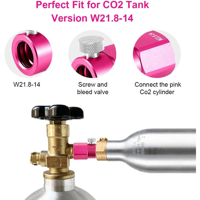 Адаптер для заправки CO2 ASOFTY, сумісний з SodaStream Duo, Crystal 3.0, Gaia, Art, Terra, циліндр E-Duo Quick Connect CO2, компактний адаптер передачі циліндра CO2 для роз'єму W21.8-14 Балон CO2