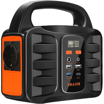Електростанція 200 Вт, сонячний генератор SBAOH з акумулятором та розеткою змінного струму, кемпінгові сонячні генератори, літієві акумулятори, блок живлення для подорожей на природі, для дому, аварійне резервне копіювання