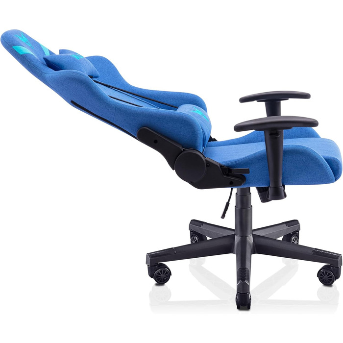 Тканинне ігрове крісло, ігрове крісло (дихаюча м&39яка тканина, нахил спинки 160, 2D підлокітники, ергономічне) Робоче крісло, офісне крісло (сапфірово-синій) Тканина сапфірово-синього кольору