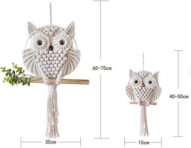 Сови макраме настінне макраме настінне оздоблення ручної роботи бохо орнамент настінного мистецтва вішалка для прикраси будинку оф