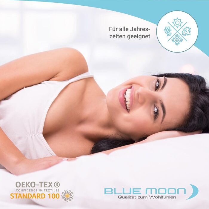 Подушка BLUE MOON 70x90 - Гіпоалергенна подушка для ліжка - Високоякісна мікрофібра - Подушка для сну - Гіпоалергенна - Подушку, яку можна прати - Зроблено в ЄС - (2 шт. в упаковці 70 x 90 см) 2 шт. ()