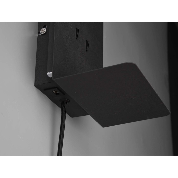 Стільний настінний LED-світильник Trio Leuchten Element 222570232, матовий чорний метал, 1 x 3 Вт, з USB-портом для зарядки