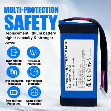 Замінний акумулятор для Bluetooth-колонки JBL Boombox 1, заміна акумулятора GSP0931134 01, сумісний з JBL JEM3316, JEM3317, JEM3318. Літій-полімерний акумулятор.