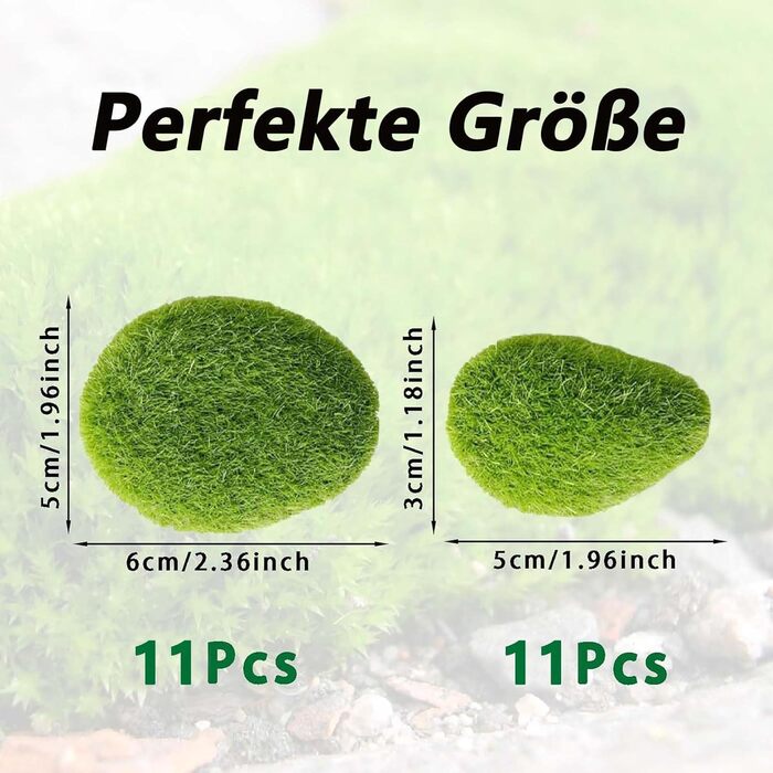 И кулькового моху, штучного моху, мохового кулькового садового каміння, декоративного моху, зеленого моху для рукоділля, збереженого зеленого моху для квіткових композицій, казкових садів, тераріумів і ремесел, 22 шт.