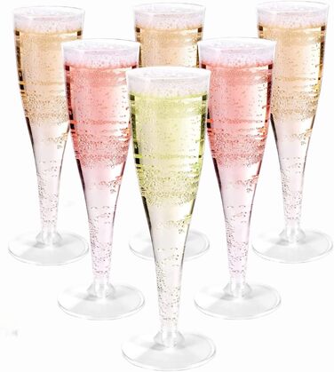 Пластикові келихи для шампанського Alihoo, 20 шт. прозорих пластикових келихів для шампанського, десертні чашки, келихи для шампан