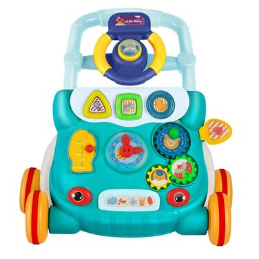 Дитячі ходунки з резервуаром для води, центр раннього навчання для немовлят, багатофункціональна навчальна іграшка (40 x 32 x 40,5 см, зелений) зелений 40*32*40,5 см