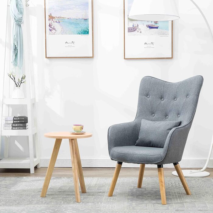 Крісло ESTEXO під телевізор, крісло для відпочинку, реклайнер, м&39яке крісло, крісло для читання, тканинна подушка, сірий