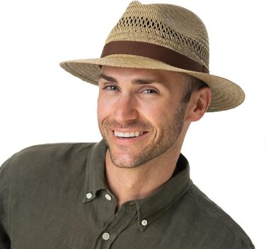 Чоловічі капелюхи Lipodo Traveller Солом&39яний капелюх Lipodo Sun Traveller, розмір L, натуральний