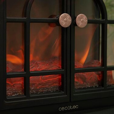 Електричний камін Cecotec ReadyWarm 2000 Flames 2000 Вт, 2 рівні потужності, регульований термостат, незалежне керування полум'ям, площа обігріву до 25 м