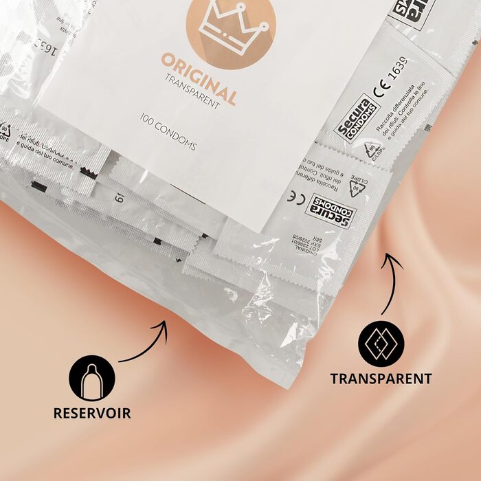 Презервативи Secura Original 100 - 100 прозорих презервативів для чоловіків без гормонів