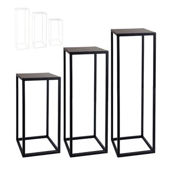Підставка для квітів Natural Goods Berlin Металева підставка для квітів Чорна 50 см - Квадратна декоративна підставка для рослин - Стійка до погодних умов, стабільна та проста в догляді вулична підставка для квітів - Ідеально підходить як підставка для кв