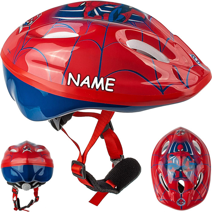 Дитячий шолом / велосипедний шолом - мотив для хлопчиків - розмір 52-56 - приблизно від 3 до 15 років - вкл. ім'я - розміри регулю
