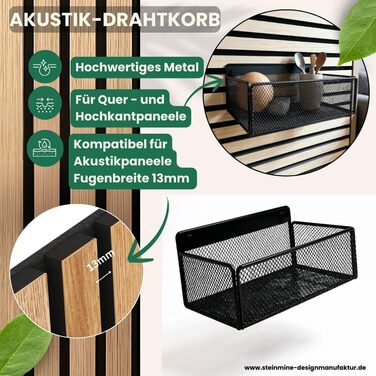 Набір аксесуарів дизайнерського виробника, полиці та настінні контейнери для настінних органайзерів та акустичні панелі для саморобних настінних полиць для офісу, кухні тощо (великий металевий дротяний кошик для настінних органайзерів без свердління) Мета