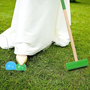 Крокетна гра для 2-4 гравців, набір для крокету з сумкою, дерев&39яна іграшка для дітей та дорослих, гра для всієї родини на свіжому повітрі, гра на спритність