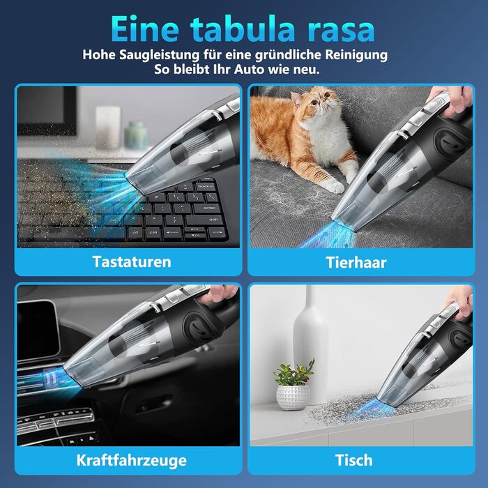 Акумуляторний ручний пилосос, автомобільний пилосос 120 Вт Акумуляторний, міні-пилосос Портативний акумуляторний ручний пилосос Ак