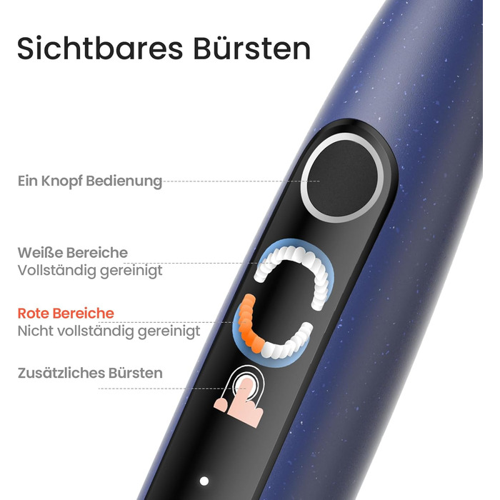 Блакитний Подарунковий Набір Електрична зубна щітка з 3 насадками, Водонепроникна IPX7, 5 режимів чищення, Таймер, Чохол для подорожей, Блакитний колір ()