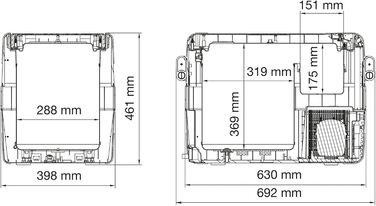 Компресорний охолоджувач DOMETIC CFX 40, 38 літрів, 12/24 В і 230 В для автомобіля, вантажівки, човна, будинку на колесах і розетки, з USB-підключенням