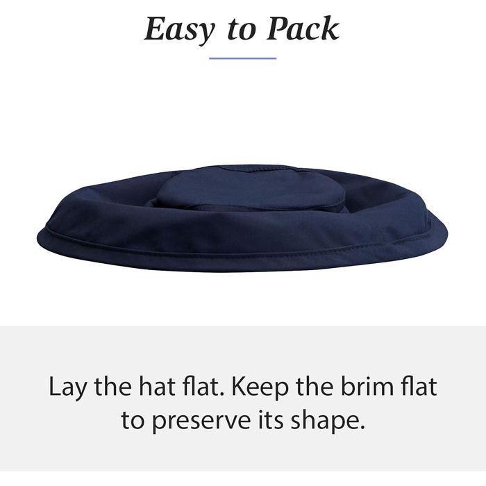 Жіночий сонцезахисний капелюх Wallaroo Hat Company із захистом від сонця UPF 50, з широкими полями, що складається, регулюється, розмір M (від 13 років), синьо-темно-синій