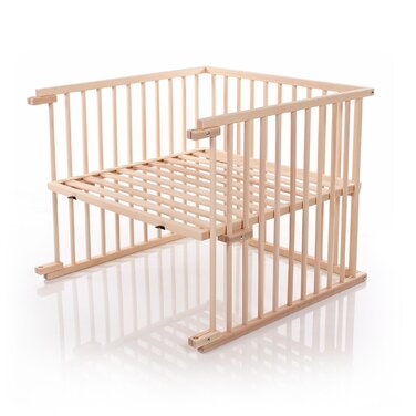 Комплект для переобладнання дитячого ліжка babybay для приліжкових ліжечок, плавне регулювання, підходить для моделі Maxi та ліжка Boxspring / дитячого ліжка, розмір 140 см x 89 см, виготовлений з масиву бука, натуральної необробленої деревини