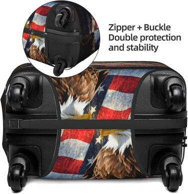Чохол для валізи Пілотний кокпіт, захист від пилу та подряпин, принт з американським прапором, орлом та феєрверком, розмір 80 см