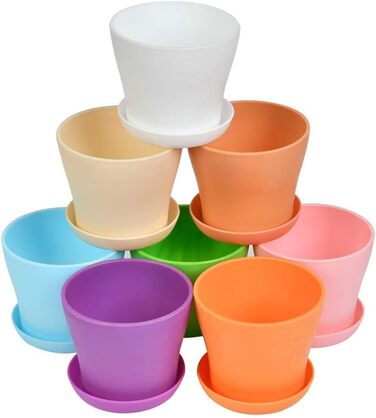 Горщики для рослин пластикові з блюдцем круглі квіткові горщики пластикові горщики для розсади загущувачі горщики для розсади міні