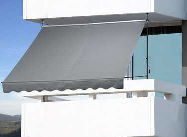 Тент QUICK STAR із затискачем 250x130 см, сірий, для балкону, сонцезахисний навіс, регульована висота від 200 до 290 см, для балкону без свердління