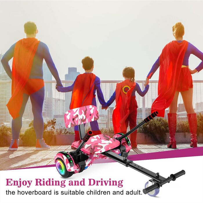 Гіроскутер для дітей 6,5 дюйма – самобалансуючий з картингом, світлодіодними ліхтарями та Bluetooth-колонкою, ідеальний подарунок для дітей