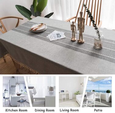 Проста Сучасна Смугаста Скатертина Китиця Скатертина Бавовняна Білизна Елегантна Скатертина Миється Кухонна Накидка на Стіл для Об
