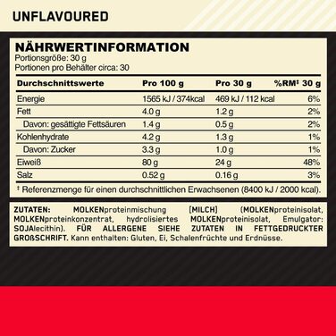 Протеїновий порошок Optimum Nutrition Gold Standard 100, Neutral, 900 г
