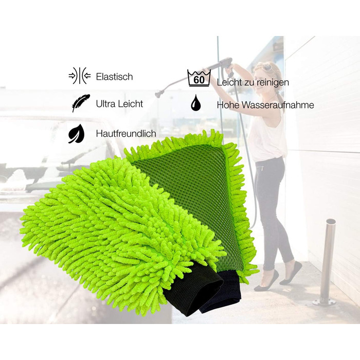 В 1 Microfiber Wash Mitt ідеально підходить для миття автомобіля, тому що дбайливо ставиться до лакофарбового покриття 2 шт. и, 2