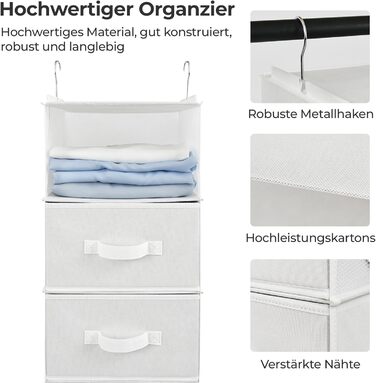 БАБУСЯ КАЖЕ набір тканинних коробок для зберігання та 6 складних підвісних полиць