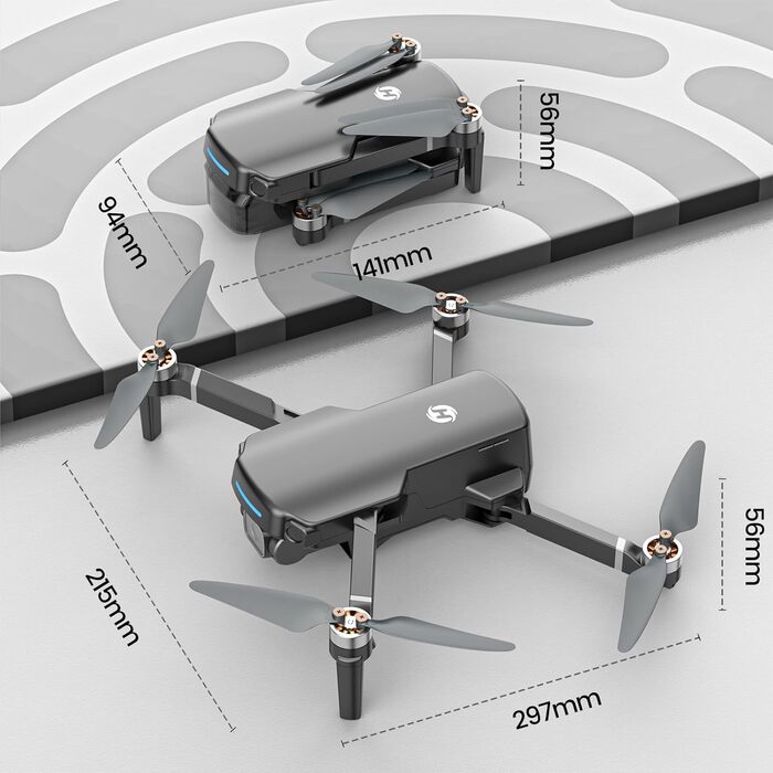 Дрон Holy Stone HS360S з камерою 4K GPS для дорослих, передача зображення 5G на великі відстані 3 км, 20 хв. тривалого польоту, слідування за мною, повернення, комплект складаного дрона з дистанційним керуванням для початківців до 249 г, чорний, C0