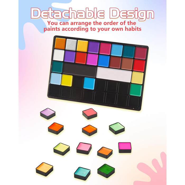 Палітра фарб для обличчя та тіла Lictin (36 кольорів)