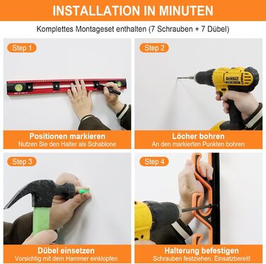 Тримачі для вудок tonhui, горизонтальні, настінні та стельові, з 2 кріпленнями, гараж для вудок з м&39яким PU-захистом, підставка для 10 вудок, стійке до подряпин зберігання вудок (чорний/жовтий)