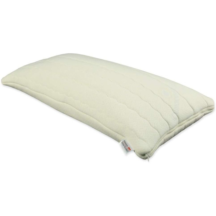 Подушка з лушпиння спельти 40x80, з чохлом з овечої вовни, лушпиння спельти, лушпиння спельти