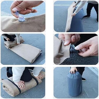 Автомобільний надувний матрац для VW ID.7 (ID7) 2023-2024, портативний, товстіший надувний матрац, надувна подушка заднього сидіння, надувна подушка багажника, для подорожей, комфортний, A