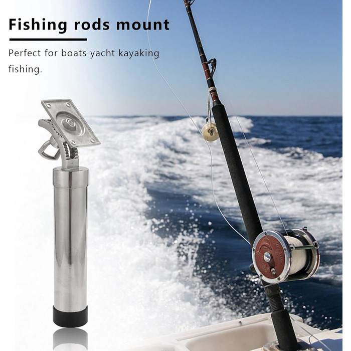 Тримач для вудки для човна Регульований тримач для вудки Тримач для вудки для човна Срібний