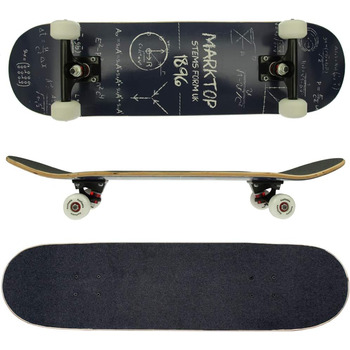 Скейтборд FunTomia з кульковими підшипниками ABEC-9, твердістю коліс 100A, 7-шаровим канадським кленом, kicktail дека - повний комплект для трюків і стріт-катання