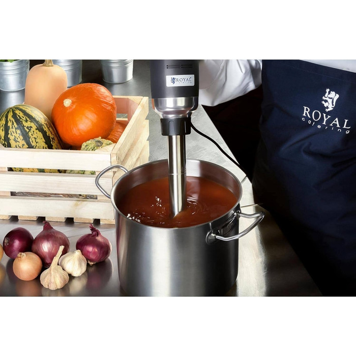 Ручний блендер Royal Catering RCSM-500-500P Ручний блендер Magic Wand (ергономічна ручка, 500 Вт, 4000-18 000 об/хв безступінчаста, захист від бризок, блендер 500 мм, нержавіюча сталь) Чорний