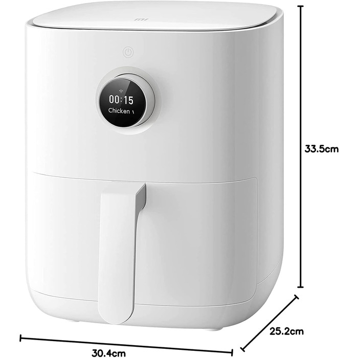 Фритюрниця Xiaomi Mi Smart Air Fryer 3.5 л з OLED-дисплеєм і додатковим додатком iOS/Android Mi Home (1 500 Вт, 3,5 літра, 40-200C, функція таймера, можна мити в посудомийній машині, сумісна з Google Assistant) Фритюрниця Pro 3.5 л