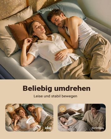 Самонадувальний надувний матрац, надувне ліжко для 2 осіб, надувний матрац, гостьове ліжко з електричним повітряним насосом, швидке надування за 3 хвилини для кемпінгу, 152x203x46 см, сірий, 2 особи (152x203x46 см)