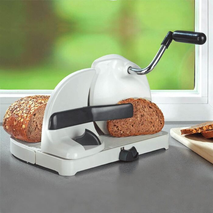 Хліборізка Maximex, товщина скибочок з можливістю вибору ступеня, пряма ріжуча поверхня, стійка, ніж з нержавіючої сталі, 31 x 20 x 29 см