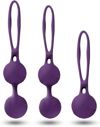 Вагінальні кульки Love Balls - Силіконові та металеві тренування м&39язів тазового дна для зміцнення вагінальних м&39язів - 3 м&39ячі Ben Wa Balls для вправ тазового дна для жінок (фіолетові)