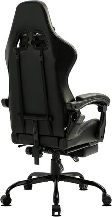 Ігрове крісло Delman, гоночне крісло, офісне крісло, комп&39ютерне крісло, масажне крісло з 6 точками вібрації, крісло керівника, штучна шкіра, ергономічна підставка для ніг 12-0037 (синє)