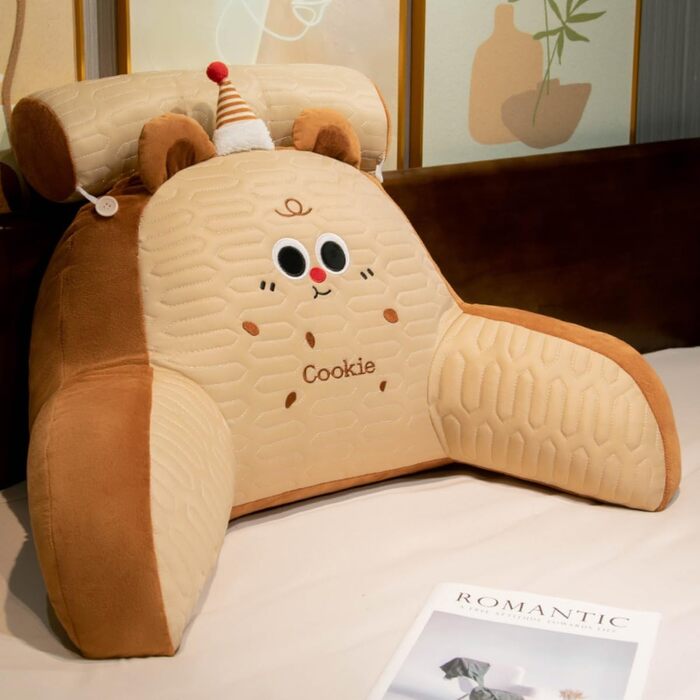 Подушка для читання, 60 x 40 см, м&39яка плюшева подушка для спини, ліжко, мила подушка для читання з тваринами для дітей та дорослих, багатофункціональна подушка для спинки дивана, для ігор, перегляду телевізора, розслаблюючий стиль 1