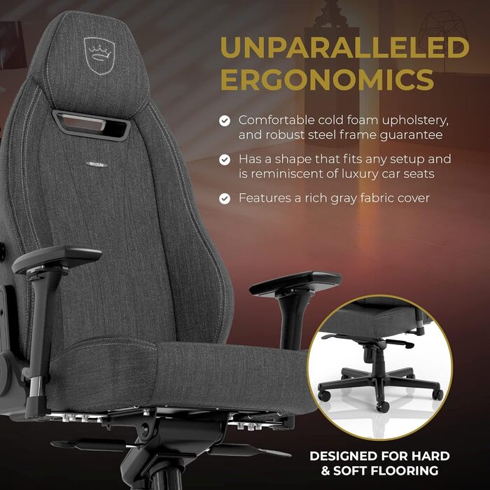 Ігрове крісло noblechairs Legend TX Edition, антрацит - Ігрове крісло для ПК, вантажопідйомність 150 кг, ігрове крісло - Ігрове крісло - Ігрове крісло для ПК - 4D підлокітники, тканина антрацит