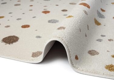 Килим Beat Kids Modern м'який дитячий килим, м'який ворс, простий у догляді, стійкий до кольору, малюнок в крапку, кремовий, 120 x